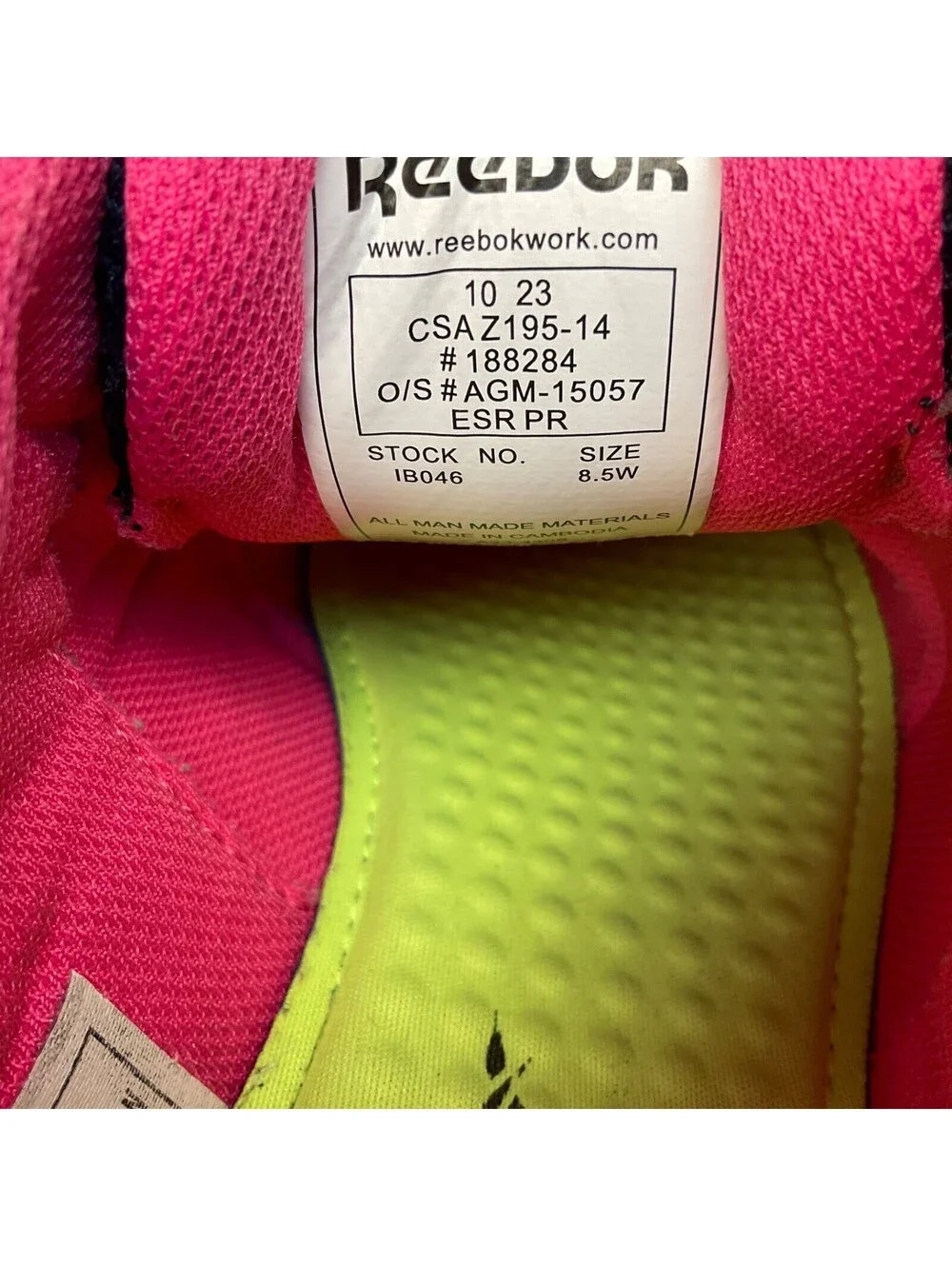 Reebok Women's Sublite Alloy Toe Athletic Work Shoe IB046 Navy/Pink 8.5W